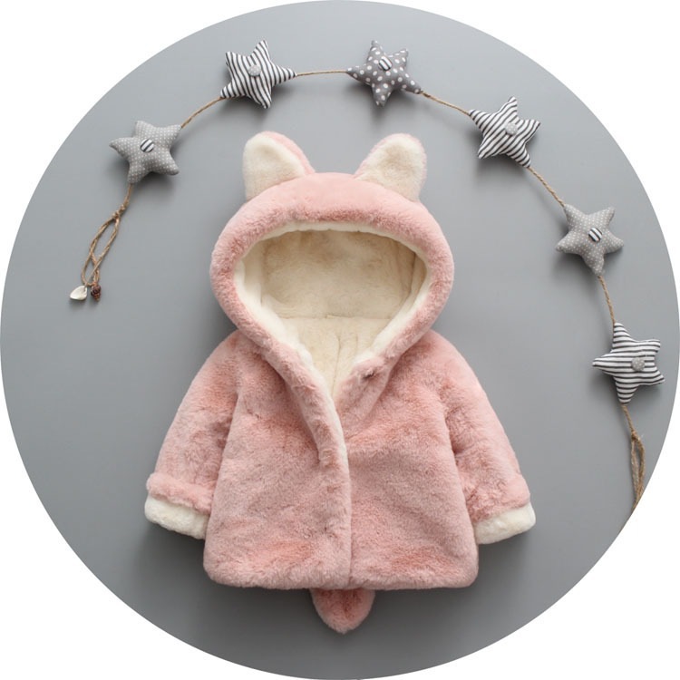 Picture of Children's new children's thickened small tail boys and girls faux fur sweater coat a generation of hair