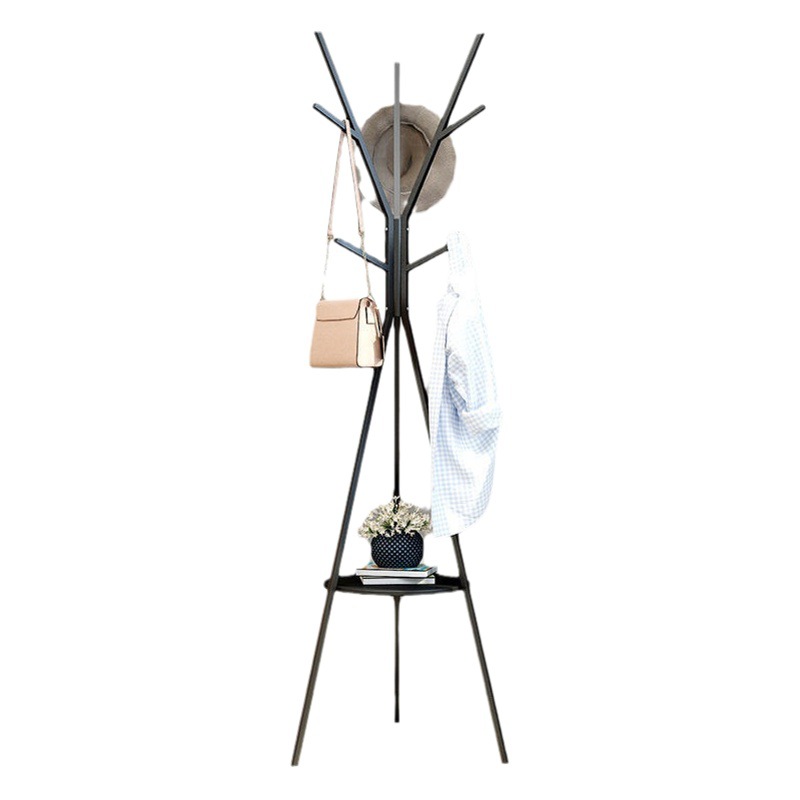 Nordic Branch Household Creative Coat Rack Bedroom Hanging Clothes Hat Rack Floor-to-Floor Iron Metal Simple