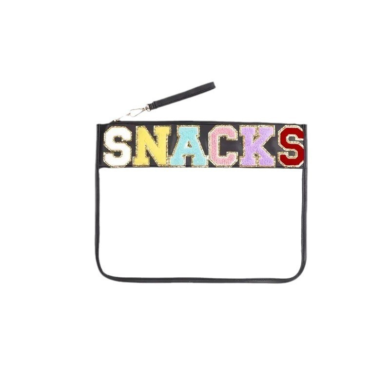 Picture of Amazon Explosions Embroidered Letters Cosmetic Bag PVC Transparent Zipper Bag Waterproof Portable Washes Storage Bag Cross-border