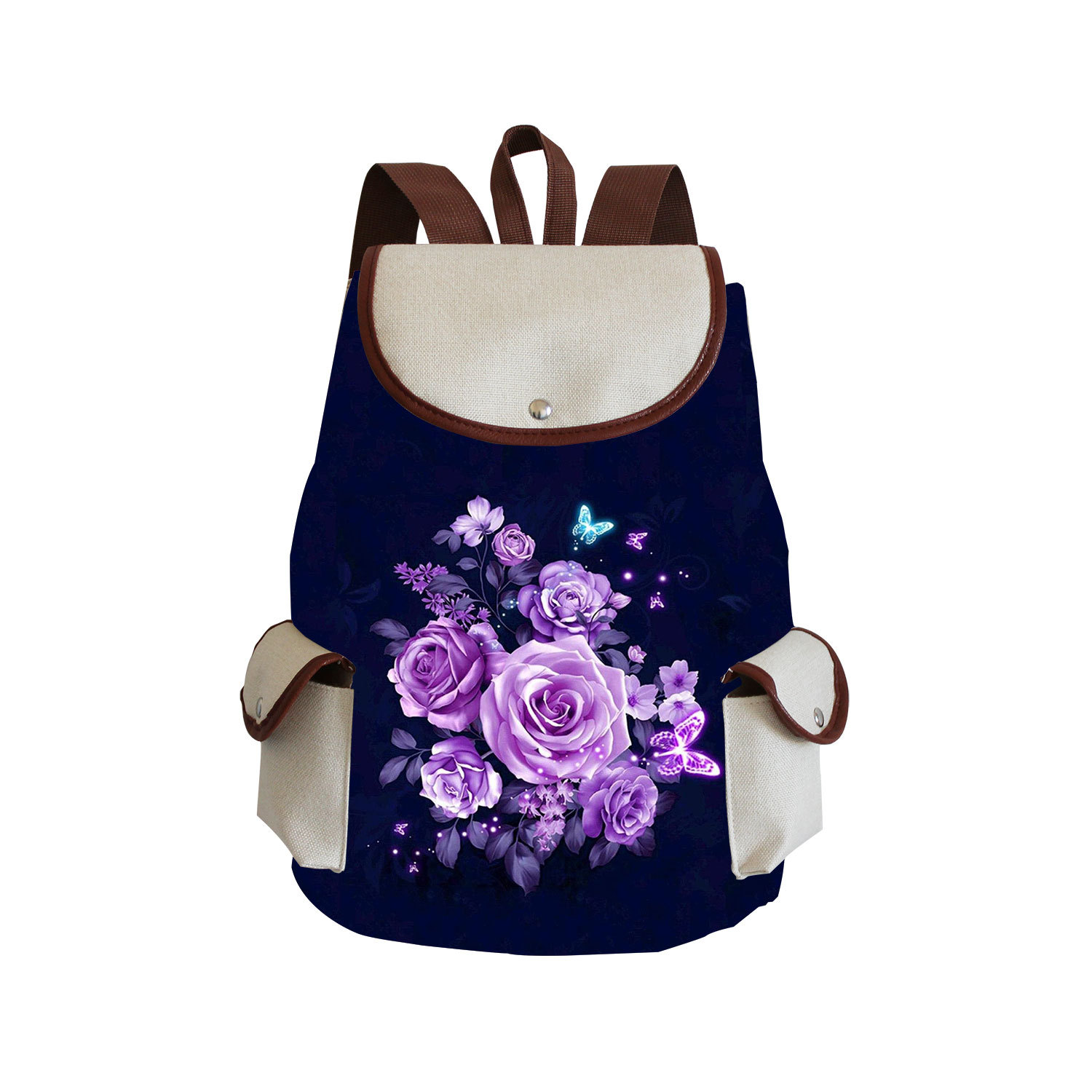 Picture of Cross-border Style Butterfly Printed Backpack ins Style Large Capacity Women's Multifunctional Backpack Portable Student Schoolbag