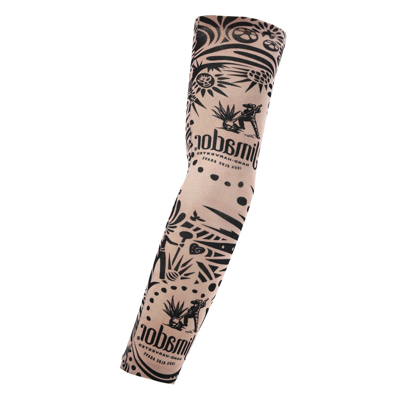 Picture of Outdoor Sleeve Tattoo Sleeve Seamless Men's and Women's Flower Arm Riding Sunscreen Sleeve Tattoo Arm Gifts