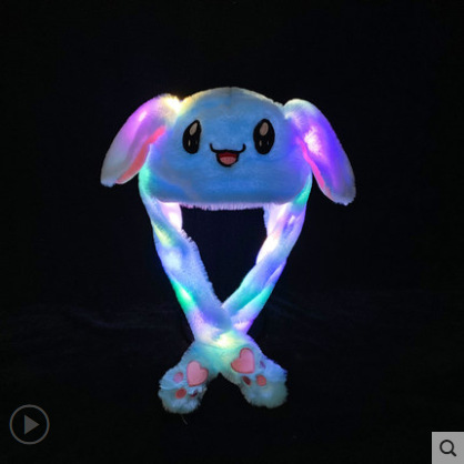 Picture of Shake the sound with the moving rabbit ears hat Net red cute airbag hat a pinch long ears moving rabbit hat