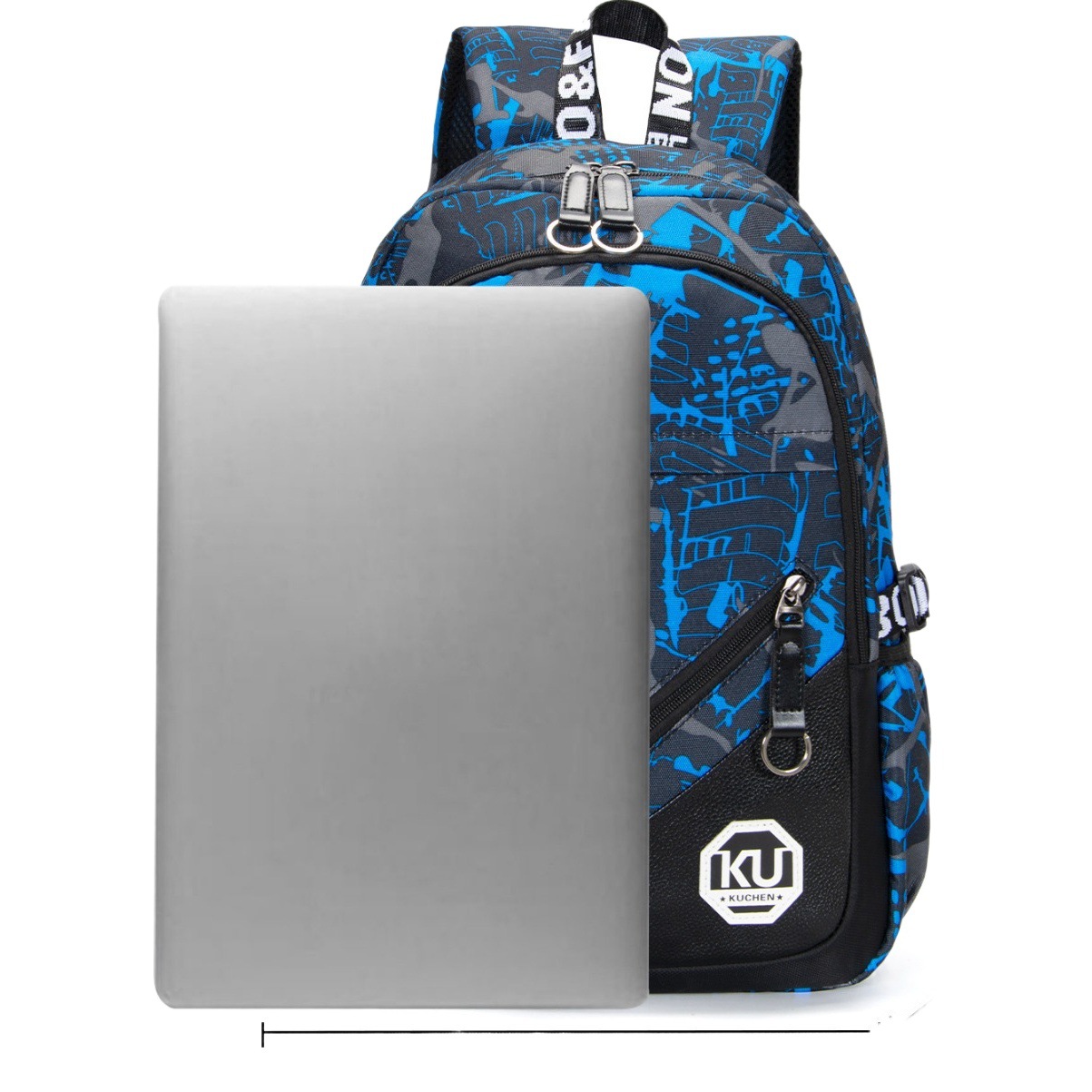 2023 new blue black schoolboy schoolbag backpack camouflage large capacity cross-border computer bag wholesale