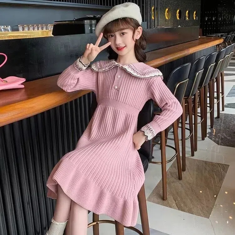 Picture of Girl's Sweater Dress Long Sleeve Autumn New Children's Western Style Princess Dress Little Girl's College Style Knitted Skirt