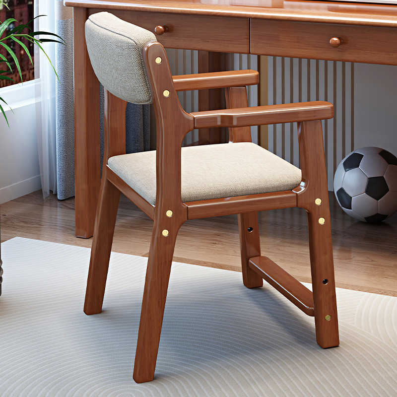 Picture of Solid Wood Chair Home Backrest Desk Chair Learning Chair Children Student Computer Writing Lift Chair with Armrest Dining Chair