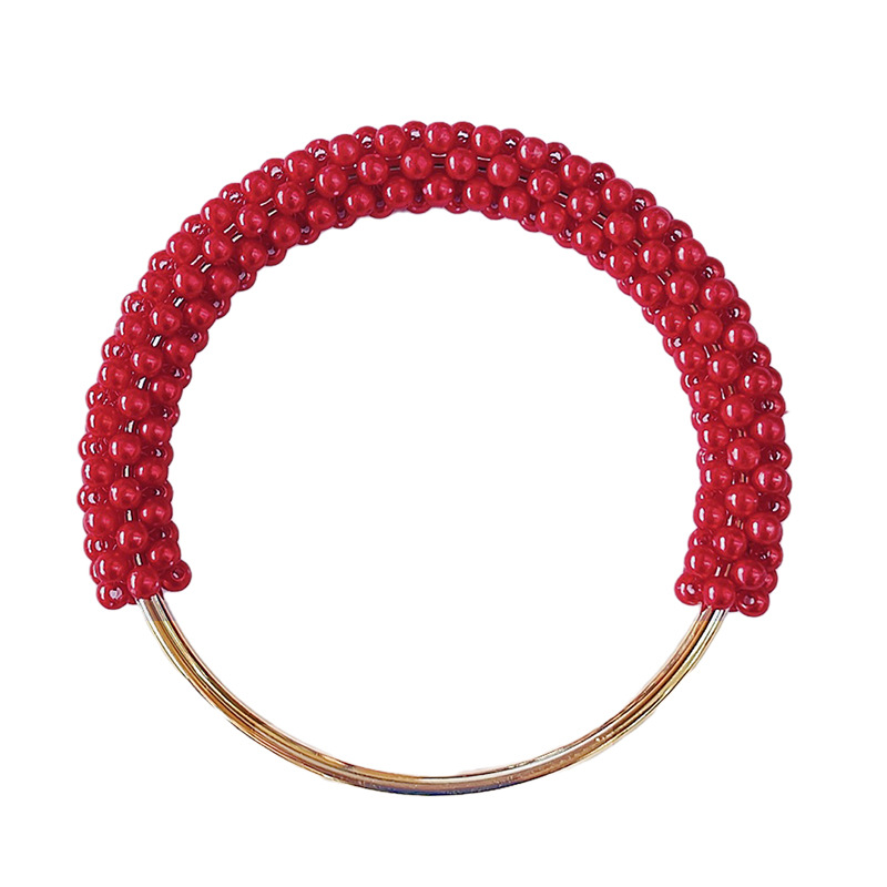 Picture of High-End Pearl Handle Bag Accessories Woven Handle Ring Pearl Iron Ring Ring Handmade Bag Handle Ring Handle