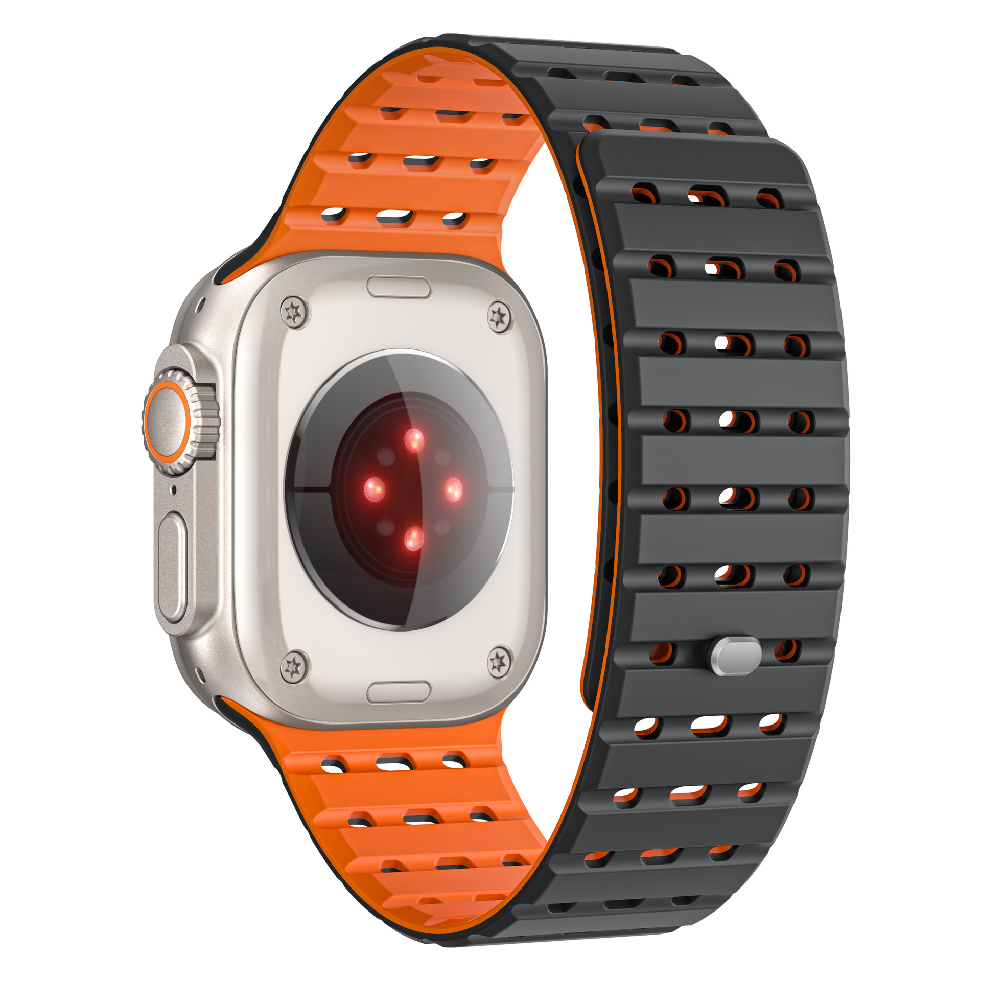 Picture of For Apple Watch Magnetic Suction Silicone Loop Strap appleiwatchs10 Generation Perforated Breathable Wholesale for Men and Women