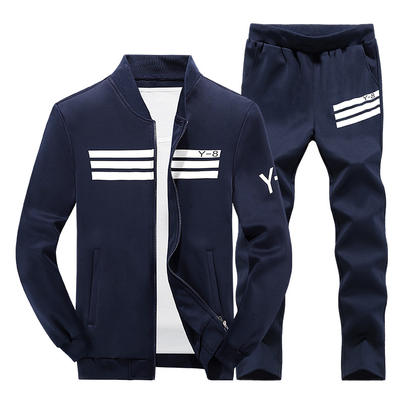 Picture of New Men's Casual Sports Sweater Suit Baseball Suit Loose Pants Two-piece Spring and Autumn Running Fitness Suit