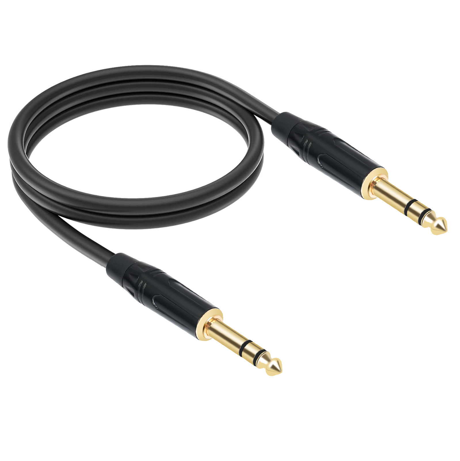 Picture of Cross-border metal gold-plated plug stereo 6.35mm TRS male-to-male 1/4 guitar mixer audio cable