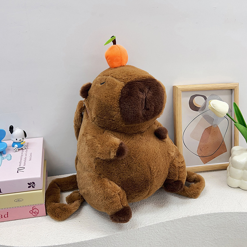 New school season children's backpack cute capybara shoulder shoulder stuffed bag kapibala student bag wholesale
