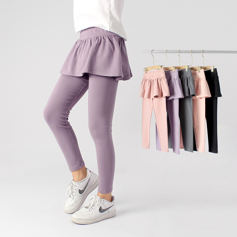 Picture of Children's Pants Autumn Korean Style New Children's Leggings Medium and Large Children Solid Color Leggings Culottes Girls' Pants Wholesale