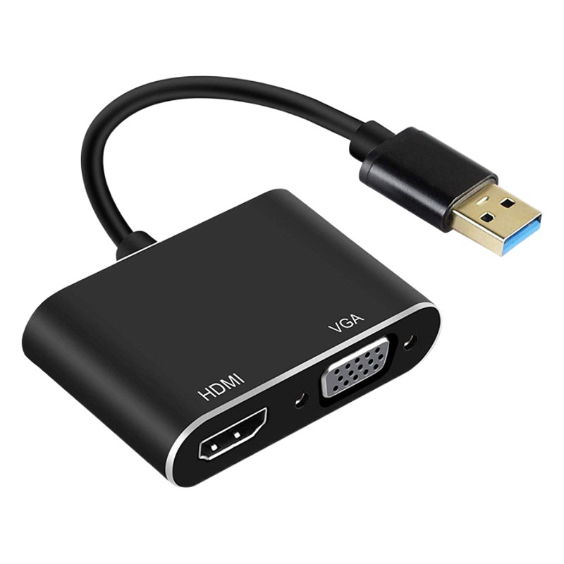 Drive-free usb3.0 to hdmi vga 2-in -1 HD converter supports copy expansion mode 1080p