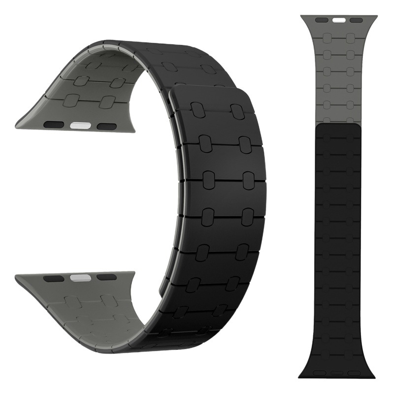 For Apple Watch Strap Magnetic Iwach8/9 Silicone Magnetic Apple Watch 8/9 Strap Classic Two-Tone