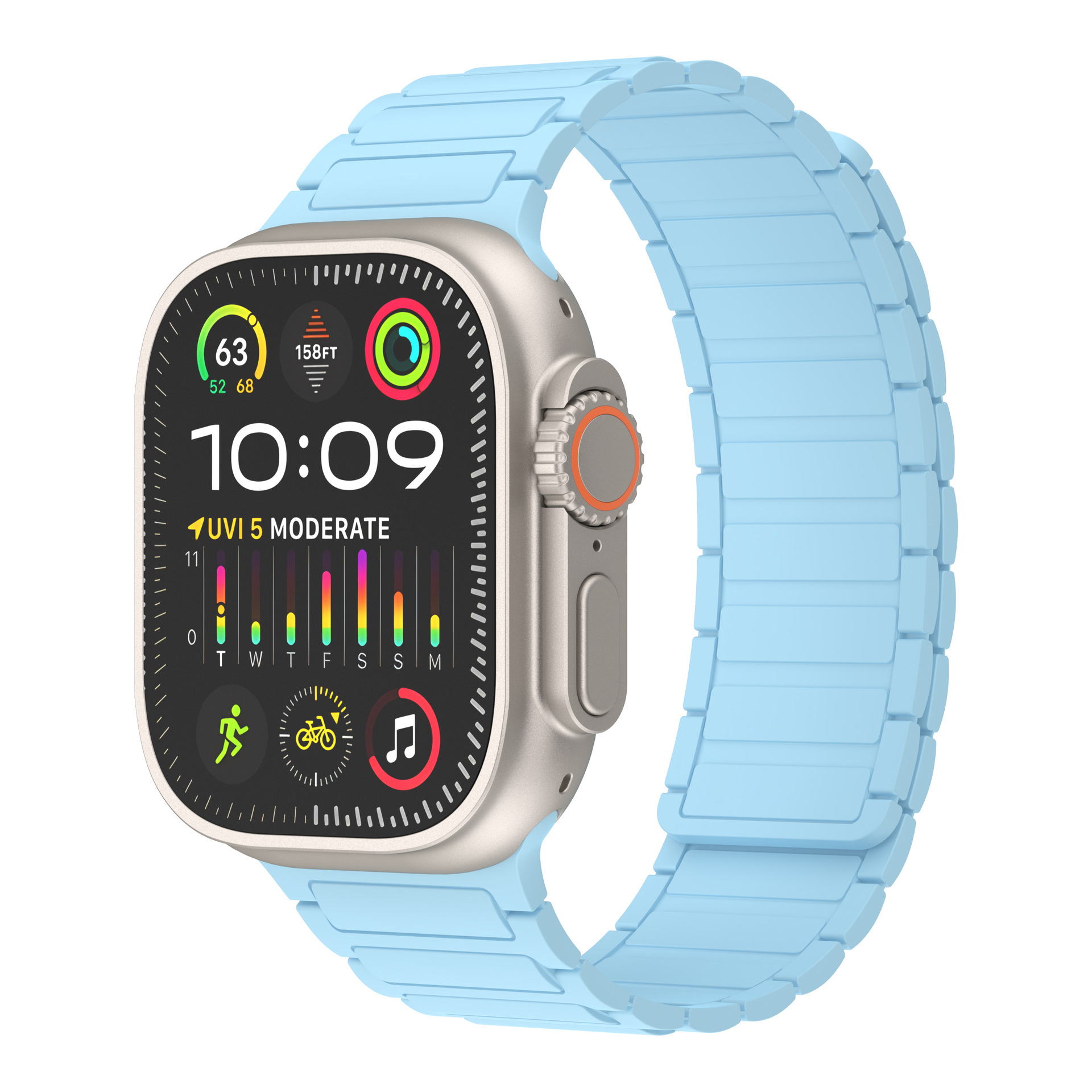 Picture of Suitable for Apple Watch Magnetic Silicone Strap Appleiwatch10 Generation S9U Magnetic Loop Strap Tool Style