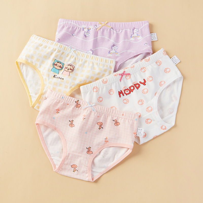 Picture of Children's underwear girls' fine shuttle cotton children's underwear boxers Primary School Baby children's underwear summer