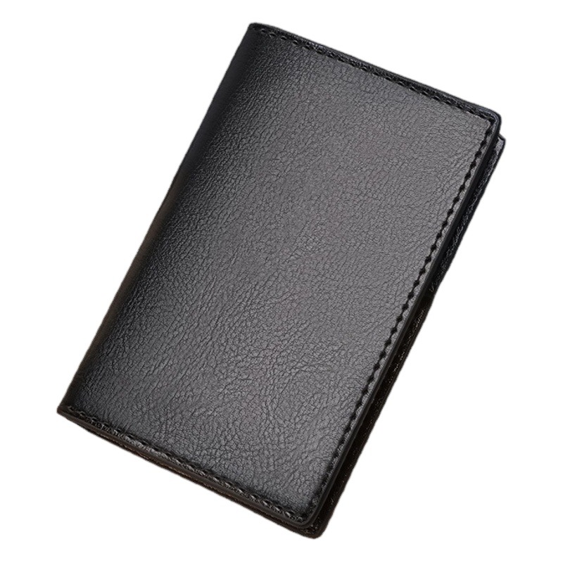 Men's Business Leather Card Bag Oil Wax Leather Card Jacket Credit Card Two-fold Gift Card Bag