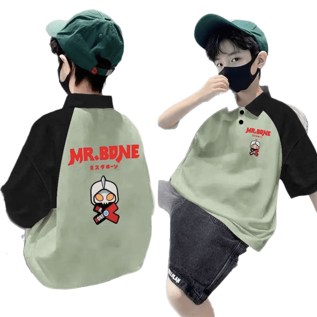 Picture of 2025 Children's Cotton Children's Wear Summer New Polo Shirt Trendy Boys' Western Style Short-sleeved T-shirt Large Children's Lapel