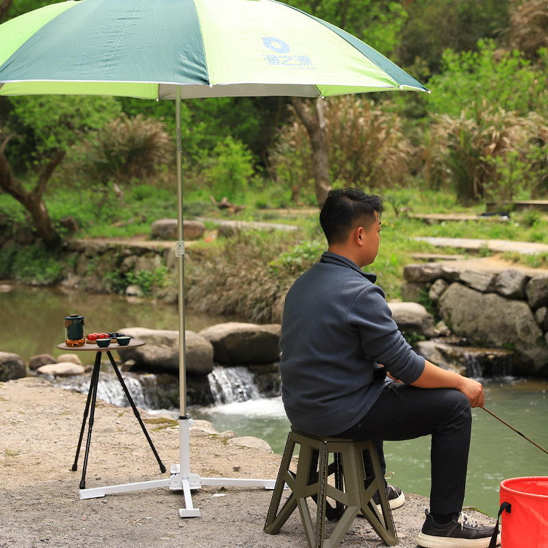 Picture of Outdoor Beach Sun Umbrella Advertising Umbrella Floor Seat Four-Legged Tripod Bracket Foldable/Portable Umbrella Stand Cross Umbrella Seat