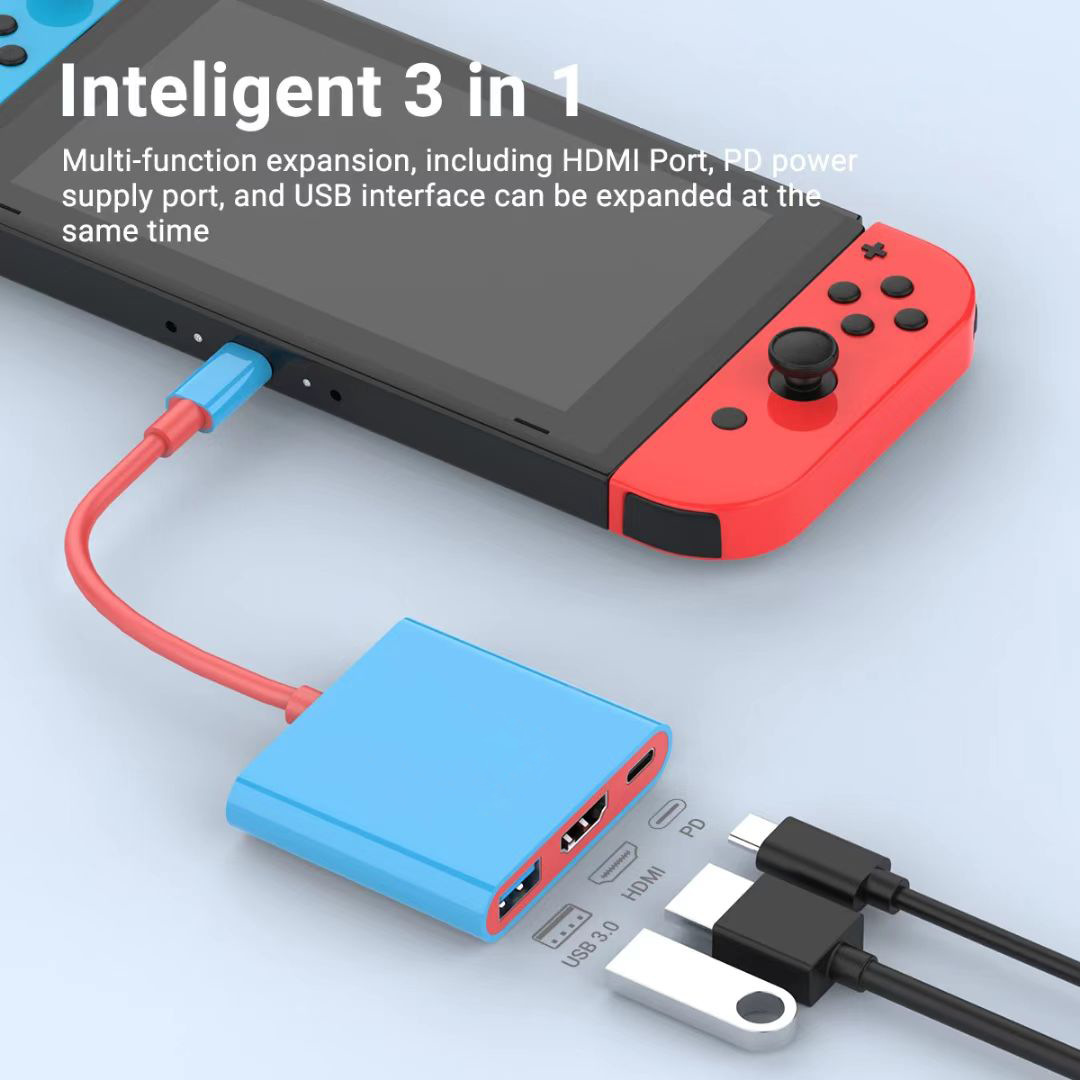 Picture of switch three-in-one typec expansion dock rog mobile phone tablet nintendo game console 3in1 docking station