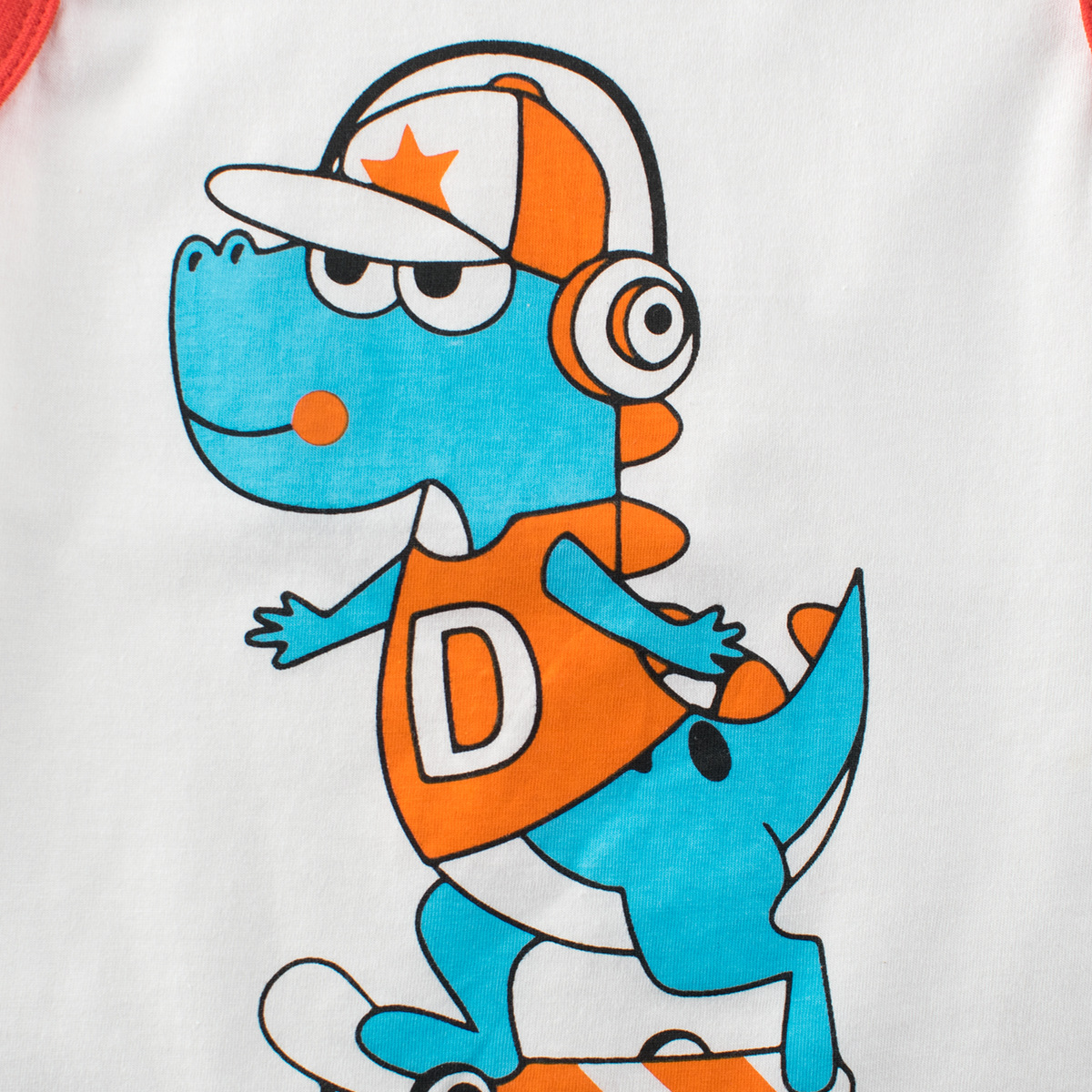 Picture of 27kids Summer Children's Wear New Children's Vest Cartoon Dinosaur Male Baby Clothes Sleeveless Clothes Shake Sound Supply