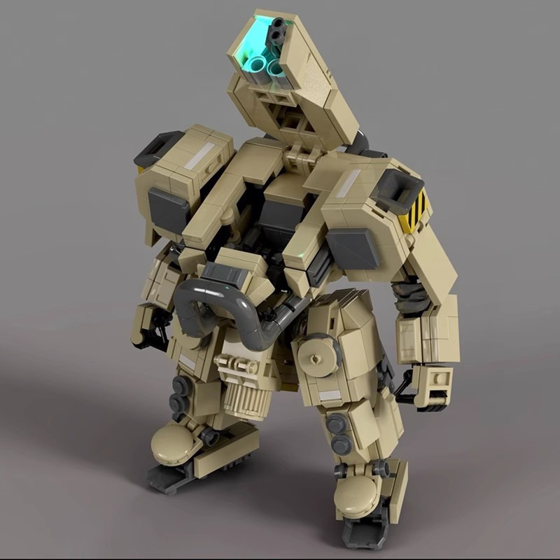 Picture of MOC building blocks compatible with Lego creative suit desert robot inspired Assembly restore EXO Mech small particles men