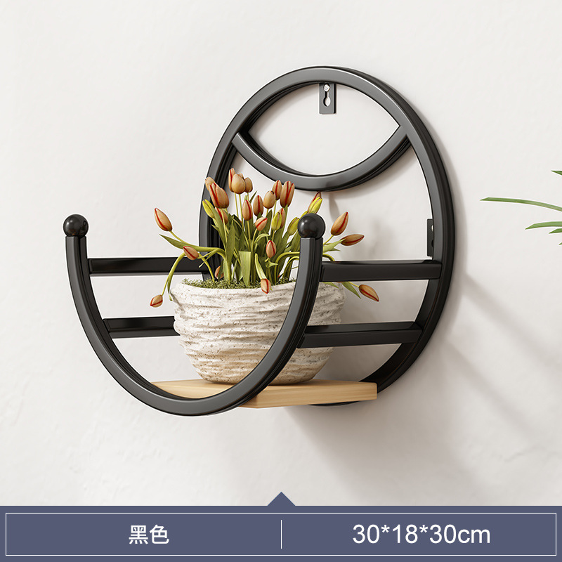 Picture of Wall-mounted Flower Rack for Living Room Balcony Ironwork Punch-free Green Rose Fleshy Flower Pot Plant Flower Shelf