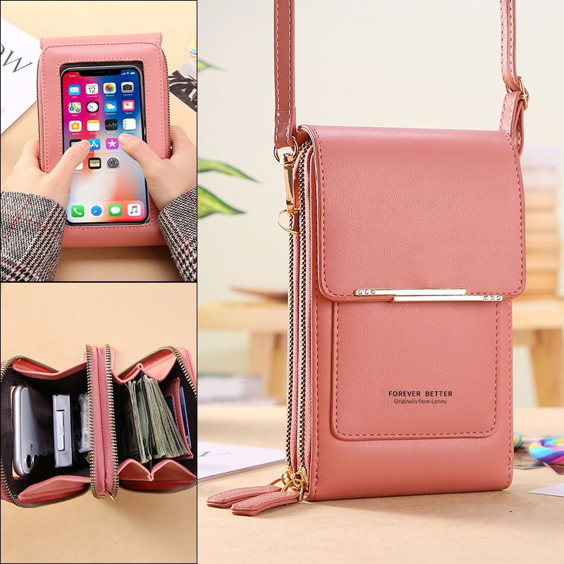 Touch Screen Mobile Phone Bag for Women, Small Cross-Body, Cute Small Bag for Mobile Phone, Fashionable Key Coin Bag, Vertical Style