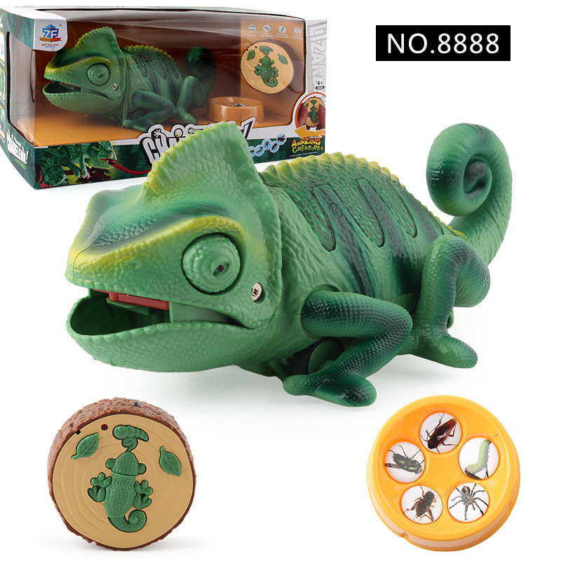 Picture of Electric Remote Control Light Crawling Chameleon Kidsren's New and Unique Funny Bug Catching Trick Chameleon Toy