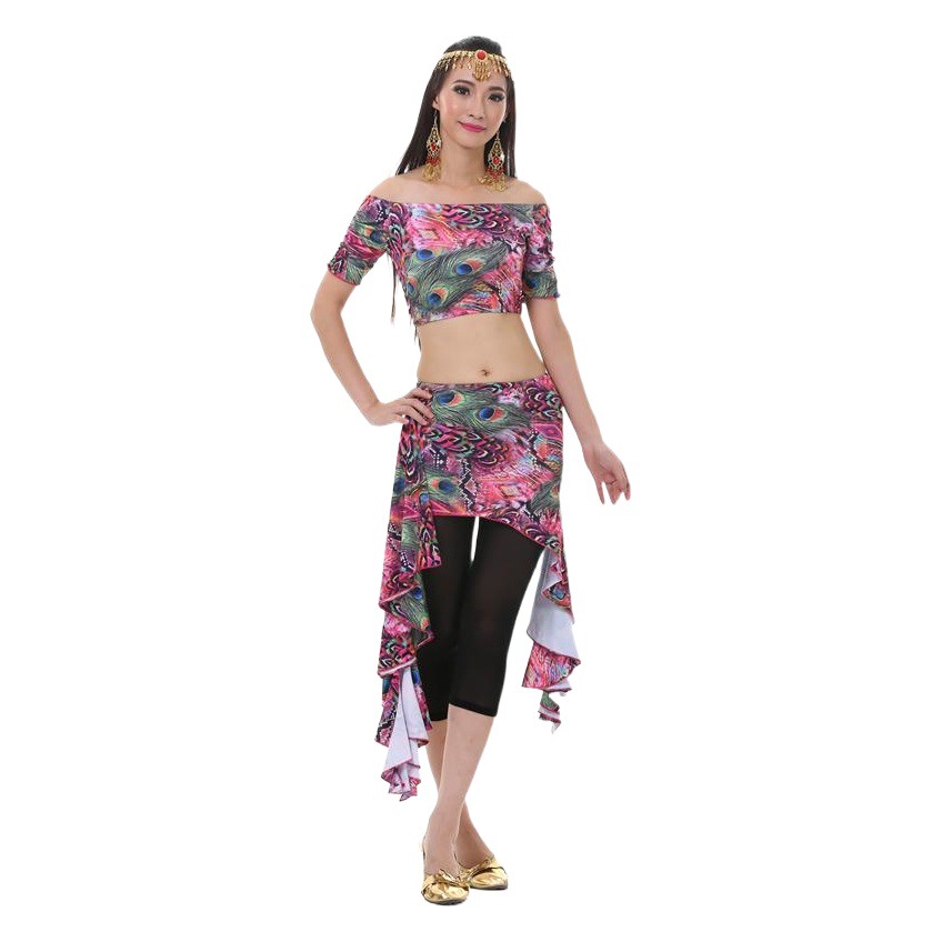 Peacock Waist Skirt suit Practice Clothes suit Belly Dance Hip Towel Belly Dance Belt Practice Clothes Waist New