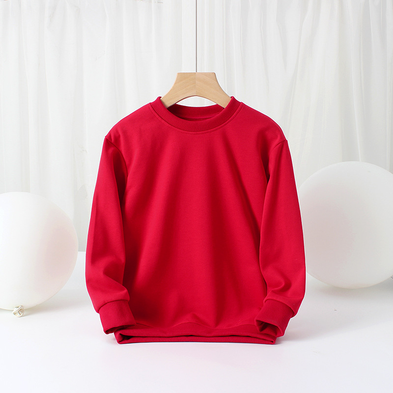 Picture of Children's Clothing Spring and Autum Korean Style New Boys' Long-Sleeved Sweatshirts Medium and Large Kidsren's Terry Pure Color Bottoming Shirts Kidsren's Sweatshirts