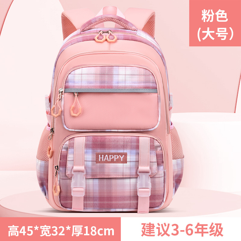 Picture of Primary school student schoolbag Grade One Two Three to six burden reduction children's schoolbag new spine protection waterproof girls' backpack