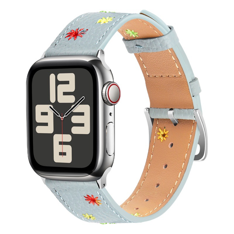 For Apple Watch Strap Leather Stitch appleiwatchs109ultra Litchi Pattern Watch Strap in stock