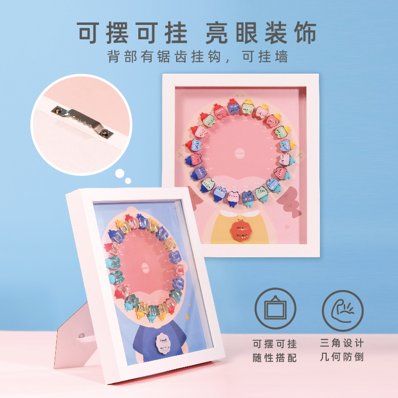 Picture of Wooden Deciduous Teeth Box Transparent Crystal Teeth House for Boys and Girls Deciduous Teeth Storage Box Deciduous Teeth Storage Box
