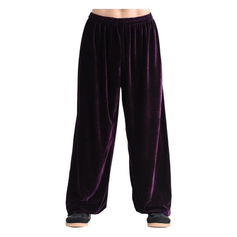 Big Sale Tai Chi Suit Men's Spring Gold Velvet Tai Chi Morning Practice Martial Arts Pants Women's Practice Pants Sports Performance Pants