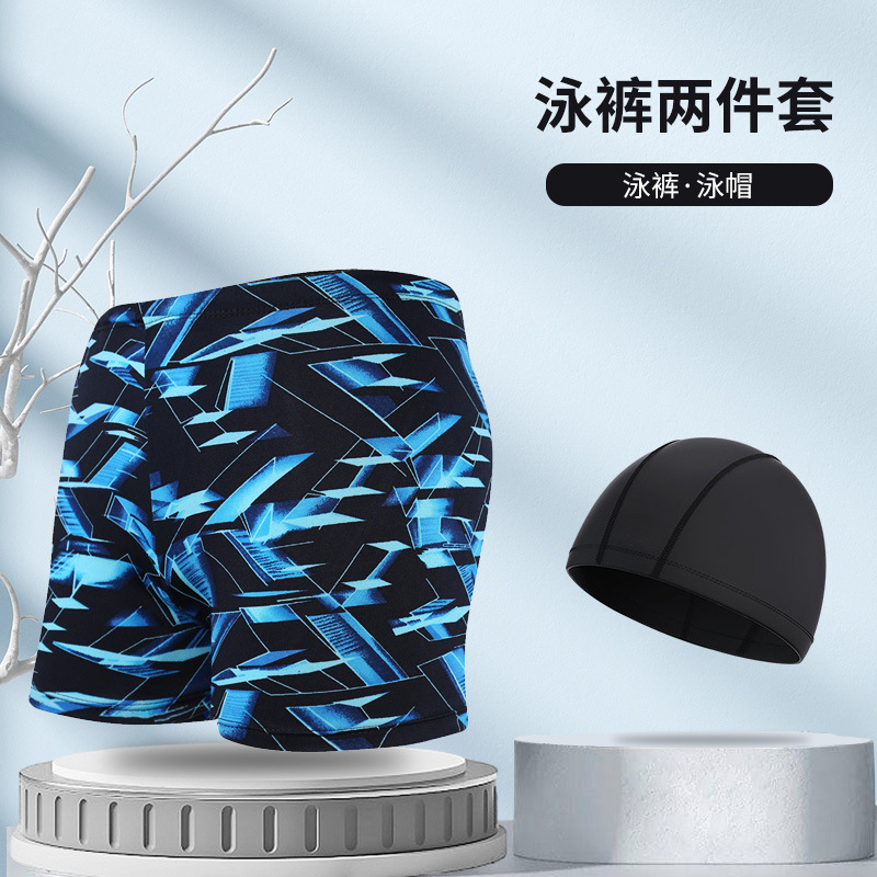 Picture of Explosions swimming trunks adult men's plus size anti-embarrassment boxer men's printing beach hot spring swimming trunks factory wholesale