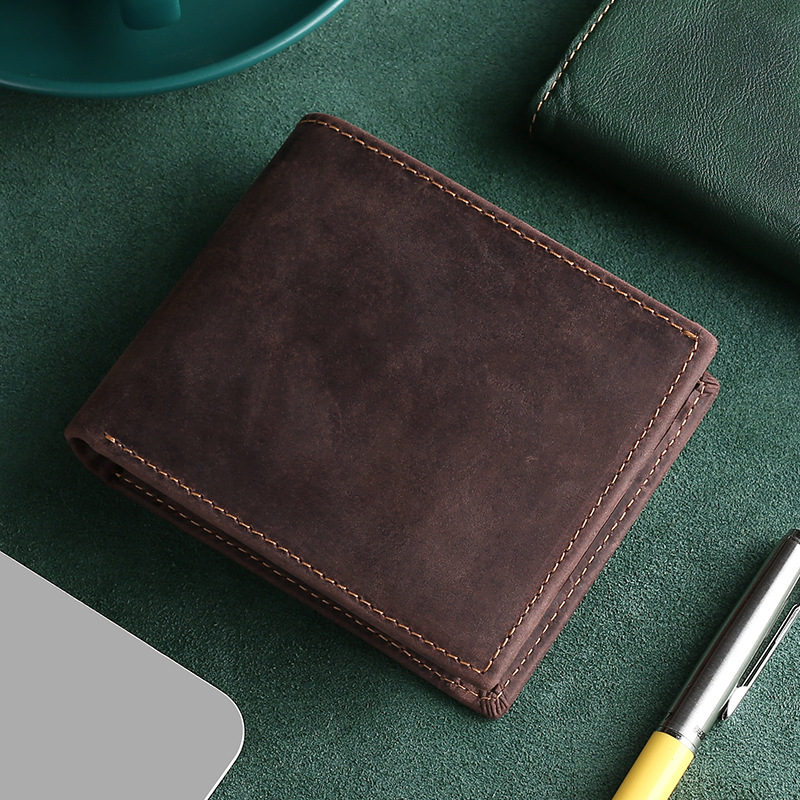 Picture of Men's Genuine Leather Wallet 2022 New Retro Crazy Horse Leather Wallet High-End Brand Men's Wallet Business Fashion Soft
