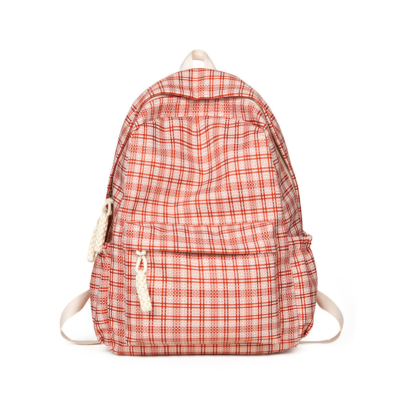 Picture of College style Plaid schoolbag new Ruiying artistic high-looking middle school student backpack casual large capacity backpack
