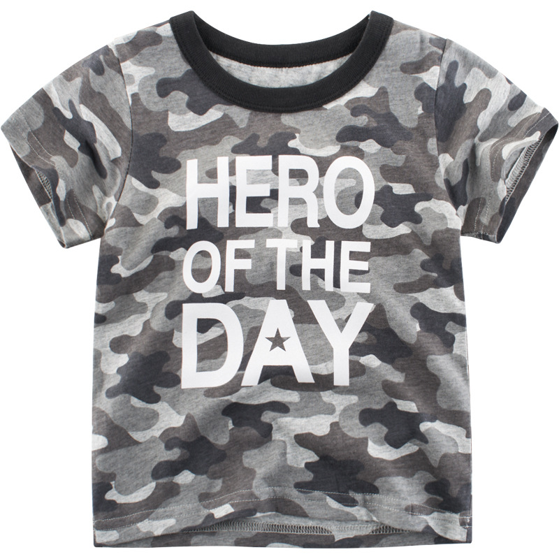 Picture of K-Style of Kidsren's Clothing New 2025 Summer Kidsren's Short-Sleeved T-Shirt Camouflage 27Kids Brand Clothing Dropshipping