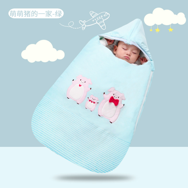 Picture of Factory direct supply of a generation of hair agent baby sleeping bag newborn belly kick thick swaddling clothes in autumn and winter