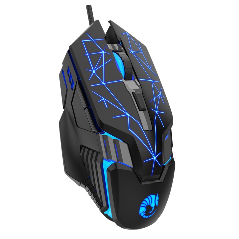 Picture of Lei Kui G703 Upgrade 6 Key 2400DPI Video Game Cool Luminous Braided Cable USB Wired Mouse