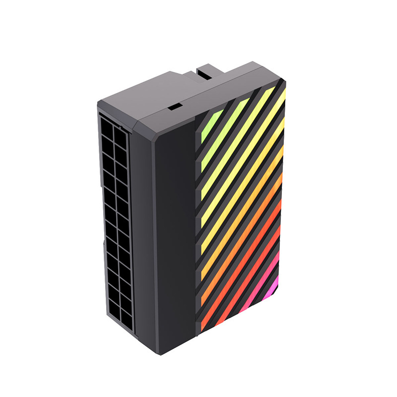 Picture of Motherboard ATX power supply 24P to 90 degree turn adapter 24PIN right angle adapter routing artifact connector