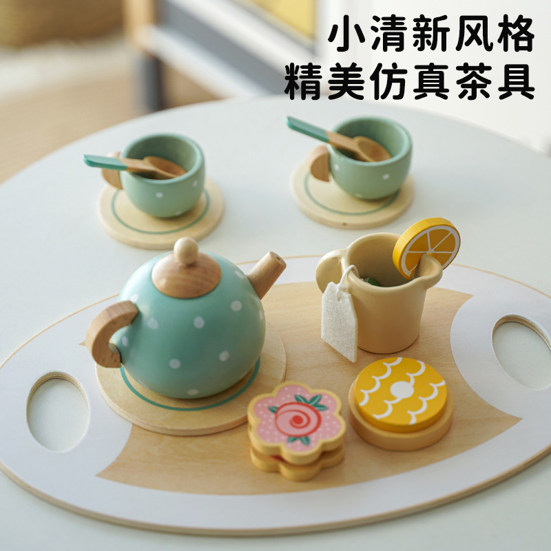 Picture of Children's Dessert Shop Ice Cream Tea Set Sale Shop Boys and Girls Play House Wooden Toys