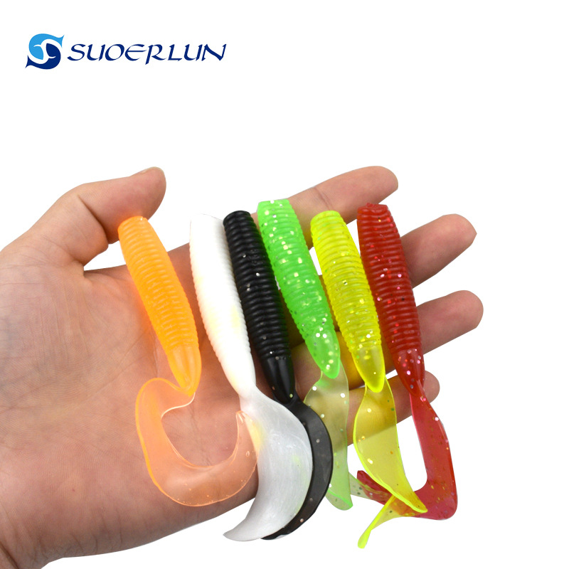 Picture of Wholesale Luya bait big tail worm Soft Bait 10cm 8G imitation bait single tail soft worm bait single tail tail tail worm