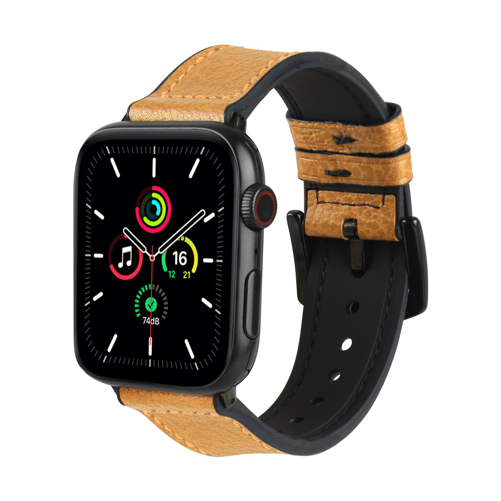 Picture of Suitable for Apple Watch Applewatch765S9 Strap Pebbled Iwatch8 Silicone Leather Strap