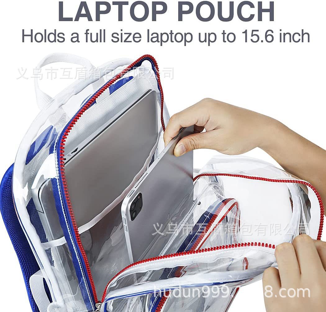 Picture of Outdoor Performance Travel school PVC transparent backpack, see-through backpack, suitable for school work sports,