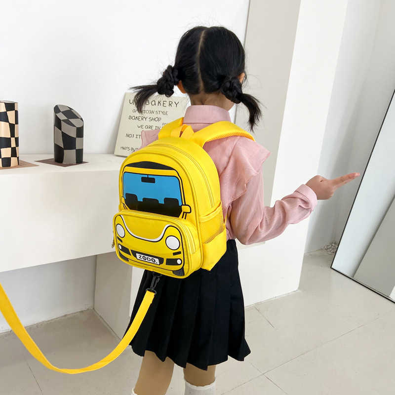 Children's Schoolbag Kindergarten Children's Lightweight Backpack 3-7 Years Old Cartoon Animation Car Student Backpack