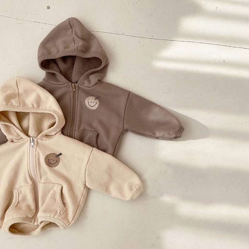 Picture of Children's Ins Korean Style Spring and Autumn New Coat Baby Boys and Girls Cute Smiley Casual Loose Trouser Coat