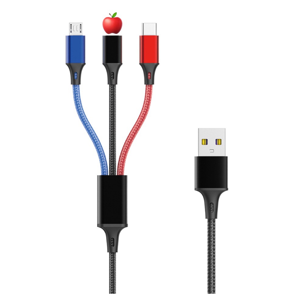 One drag three short 30cm data line short three-in-one mobile phone charging line fast charging line charging treasure dedicated