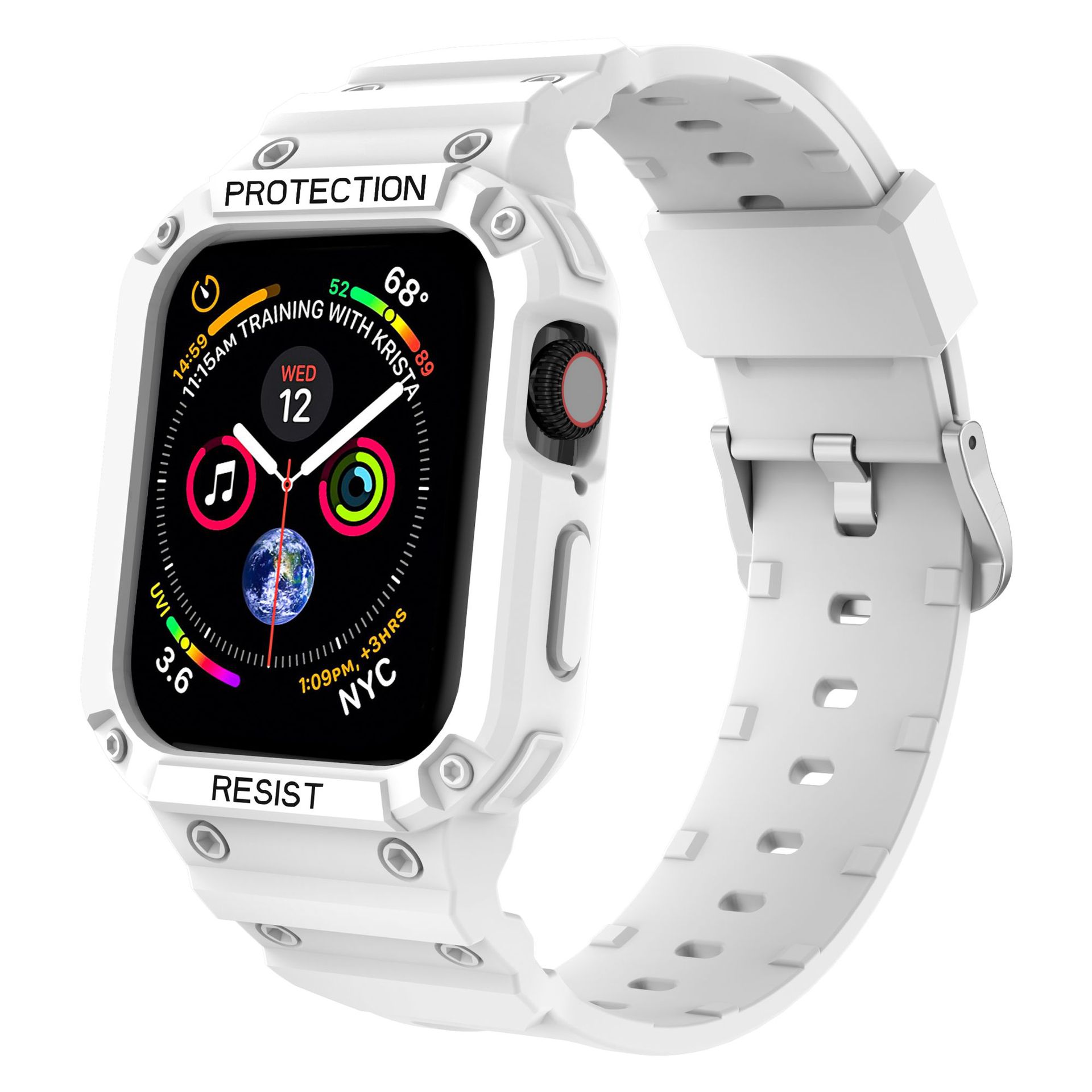 Picture of For Apple Watch One-piece Strap Silicone Drop-resistant iwatch87654321s9 Solid Color TPU Strap Wholesale