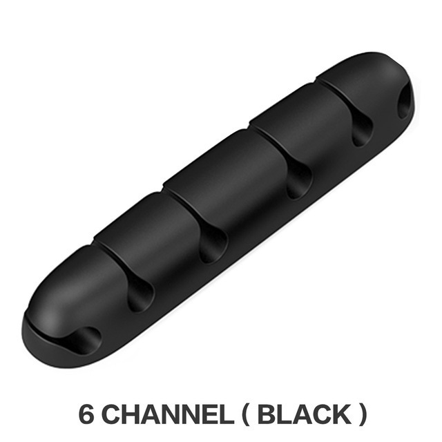 Picture of Silicone cable winder desktop power cord wire storage clip data cable organizer self-adhesive cable card